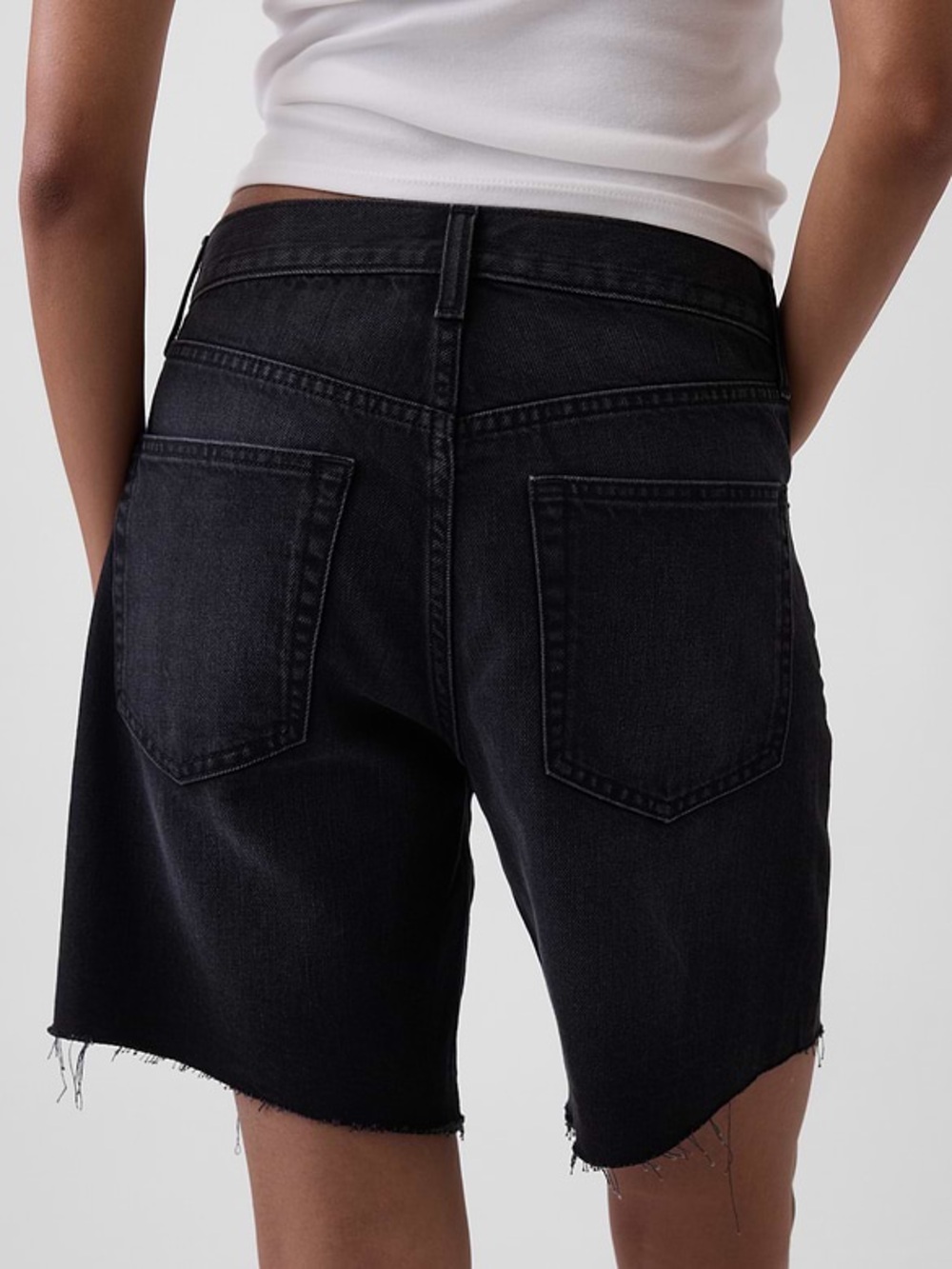 NWT 8" 90’s Mid Rise Loose black Denim Bermuda Shorts size 28 regular - Picture 5 of 11